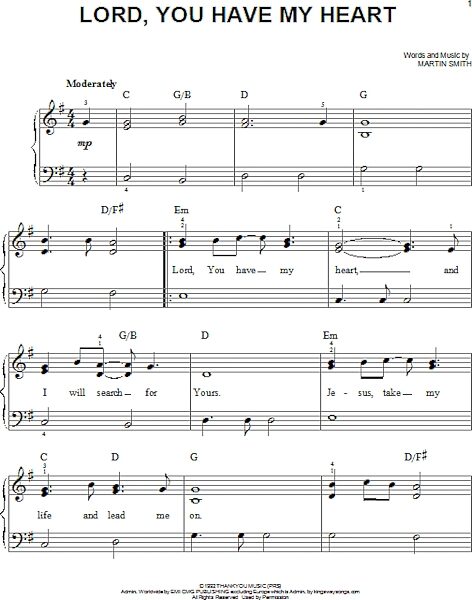 open zoom image for Lord, You Have My Heart - Easy Piano, New, Main