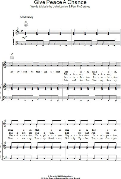 open zoom image for Give Peace A Chance - Piano/Vocal/Guitar, New, Main