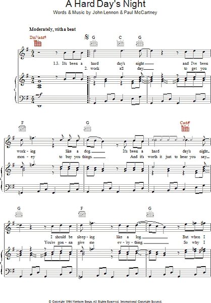 open zoom image for A Hard Day's Night - Piano/Vocal/Guitar, New, Main