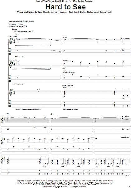 open zoom image for Hard To See - Guitar TAB, New, Main