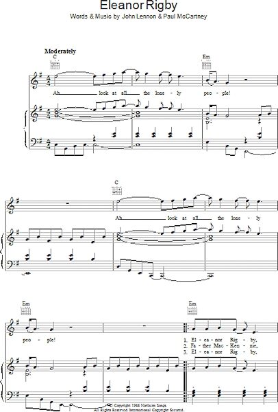 open zoom image for Eleanor Rigby - Piano/Vocal/Guitar, New, Main