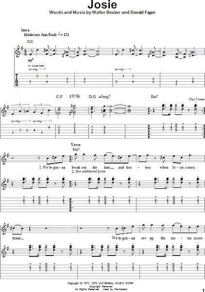 open zoom image for Josie - Guitar Tab Play-Along, New, Main