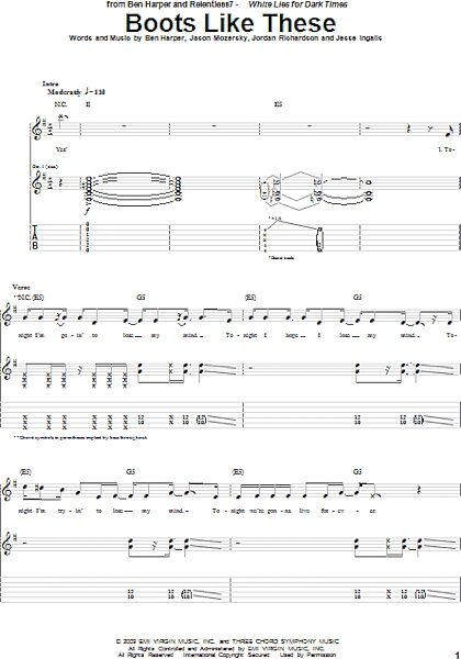 open zoom image for Boots Like These - Guitar TAB, New, Main