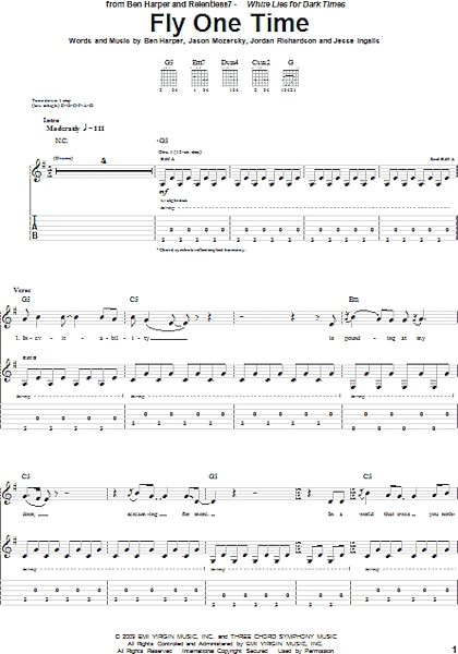 open zoom image for Fly One Time - Guitar TAB, New, Main