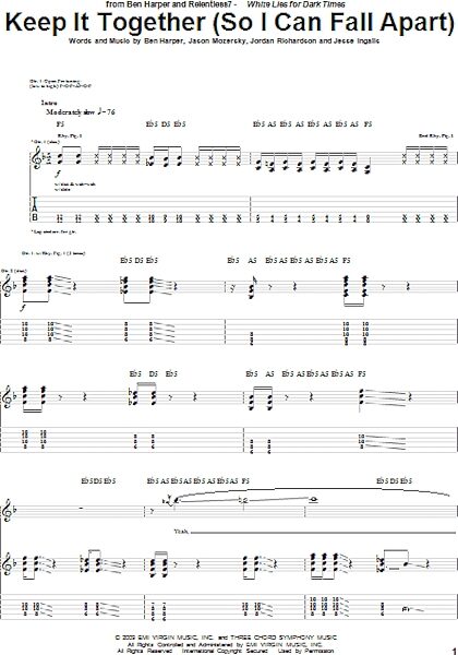 open zoom image for Keep It Together (So I Can Fall Apart) - Guitar TAB, New, Main