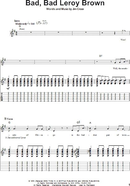 open zoom image for Bad, Bad Leroy Brown - Guitar Tab Play-Along, New, Main