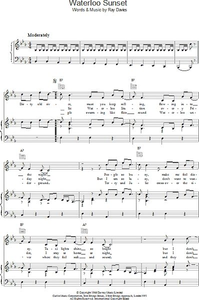 open zoom image for Waterloo Sunset - Piano/Vocal/Guitar, New, Main