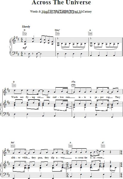 open zoom image for Across The Universe - Piano/Vocal/Guitar, New, Main