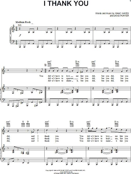 open zoom image for I Thank You - Piano/Vocal/Guitar, New, Main