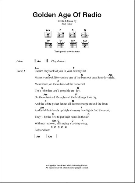open zoom image for Golden Age Of Radio - Guitar Chords/Lyrics, New, Main