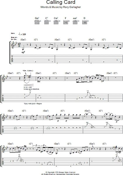 open zoom image for Calling Card - Guitar TAB, New, Main