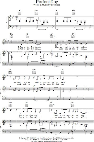 open zoom image for Perfect Day - Piano/Vocal/Guitar, New, Main