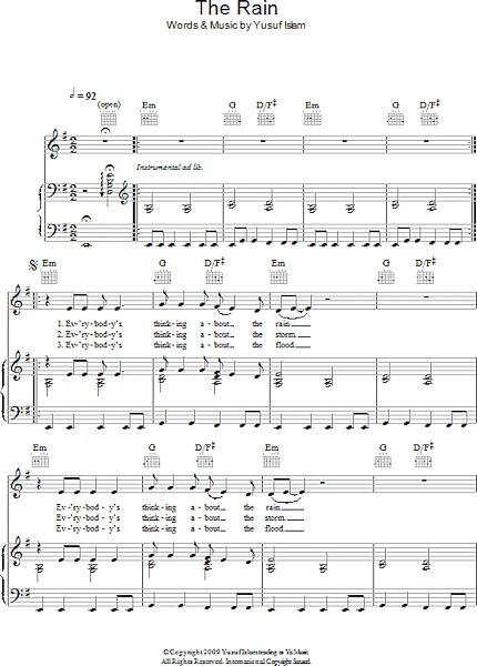 open zoom image for The Rain - Piano/Vocal/Guitar, New, Main