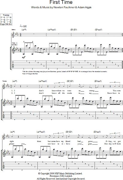 open zoom image for First Time - Guitar TAB, New, Main
