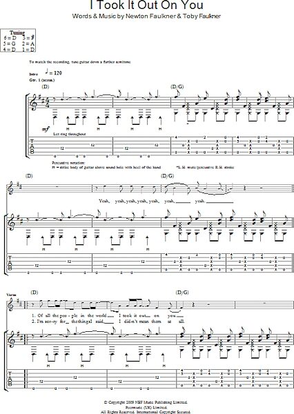 open zoom image for I Took It Out On You - Guitar TAB, New, Main