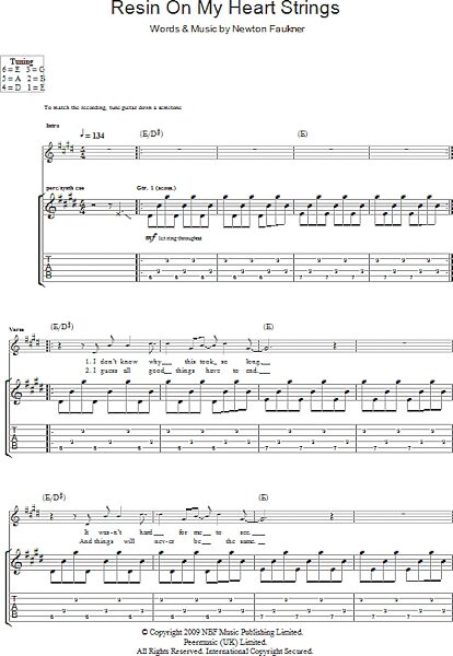 open zoom image for Resin On My Heart Strings - Guitar TAB, New, Main