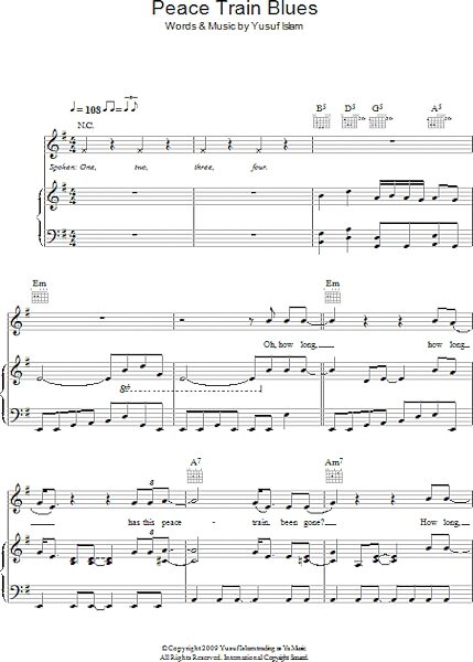 open zoom image for Peace Train Blues - Piano/Vocal/Guitar, New, Main