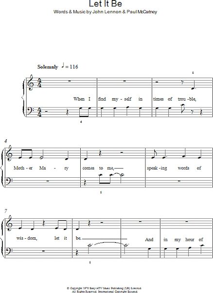 open zoom image for Let It Be - Easy Piano, New, Main