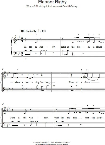open zoom image for Eleanor Rigby - Easy Piano, New, Main