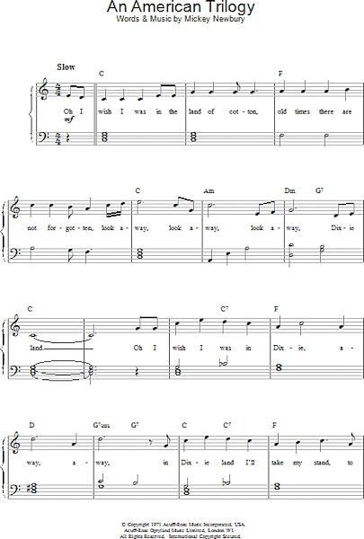 open zoom image for An American Trilogy - Easy Piano, New, Main