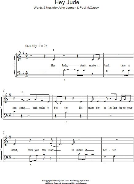 open zoom image for Hey Jude - Easy Piano, New, Main