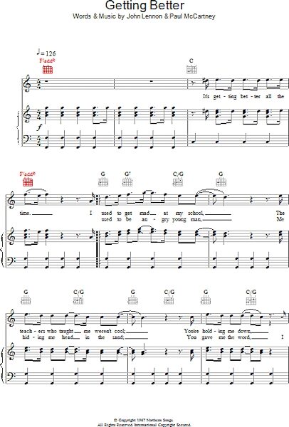 open zoom image for Getting Better - Piano/Vocal/Guitar, New, Main