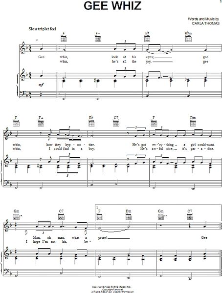 open zoom image for Gee Whiz - Piano/Vocal/Guitar, New, Main