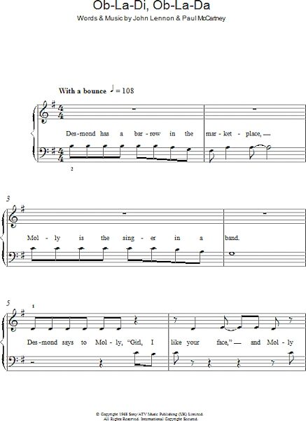 open zoom image for Ob-La-Di, Ob-La-Da - Easy Piano, New, Main