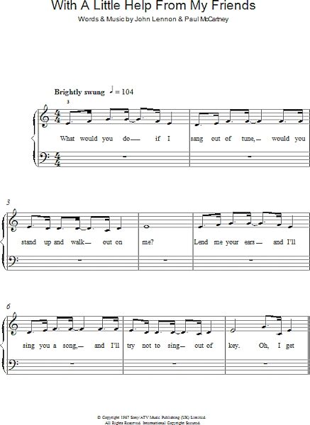 open zoom image for With A Little Help From My Friends - Easy Piano, New, Main