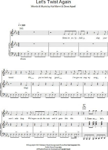 open zoom image for Let's Twist Again - Piano/Vocal/Guitar, New, Main