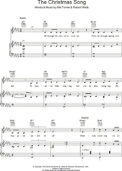 open zoom image for The Christmas Song (Chestnuts Roasting On An Open Fire) - Piano/Vocal/Guitar, New, Main