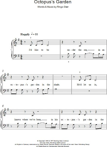 open zoom image for Octopus's Garden - Easy Piano, New, Main