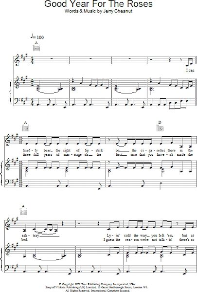 open zoom image for A Good Year For The Roses - Piano/Vocal/Guitar, New, Main
