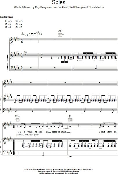 open zoom image for Spies - Piano/Vocal/Guitar, New, Main