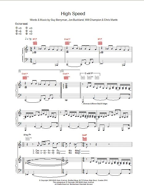 open zoom image for High Speed - Piano/Vocal/Guitar, New, Main