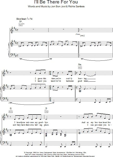 open zoom image for I'll Be There For You - Piano/Vocal/Guitar, New, Main