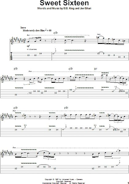 open zoom image for Sweet Sixteen - Guitar Tab Play-Along, New, Main