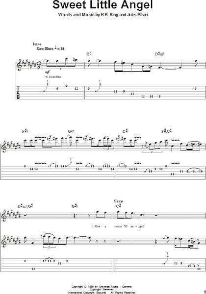 open zoom image for Sweet Little Angel - Guitar Tab Play-Along, New, Main