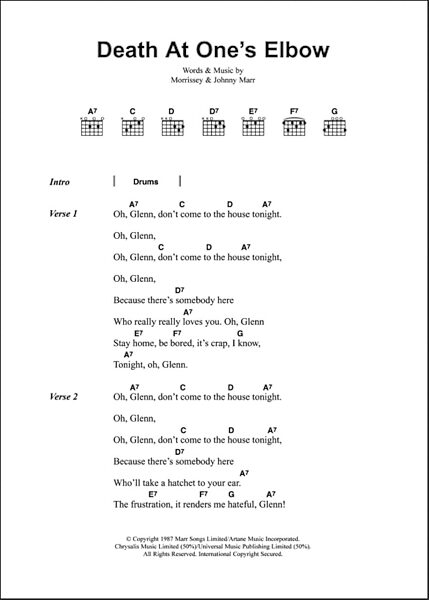 open zoom image for Death At One's Elbow - Guitar Chords/Lyrics, New, Main