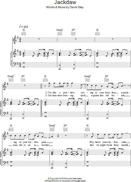 open zoom image for Jackdaw - Piano/Vocal/Guitar, New, Main