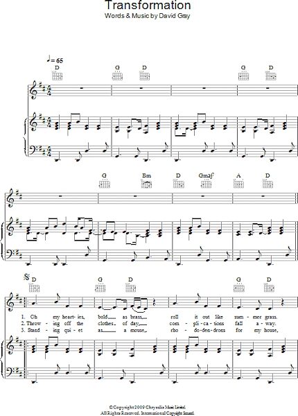 open zoom image for Transformation - Piano/Vocal/Guitar, New, Main