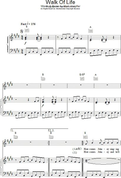 open zoom image for Walk Of Life - Piano/Vocal/Guitar, New, Main