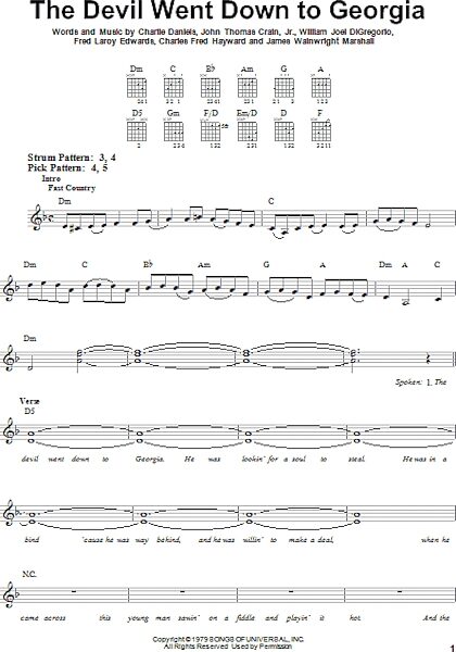 open zoom image for The Devil Went Down To Georgia - Easy Guitar, New, Main