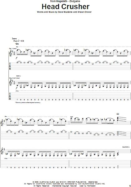 open zoom image for Head Crusher - Guitar TAB, New, Main