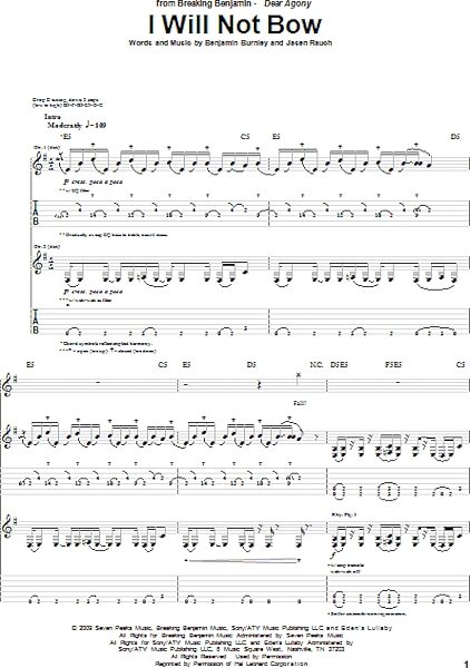 open zoom image for I Will Not Bow - Guitar TAB, New, Main
