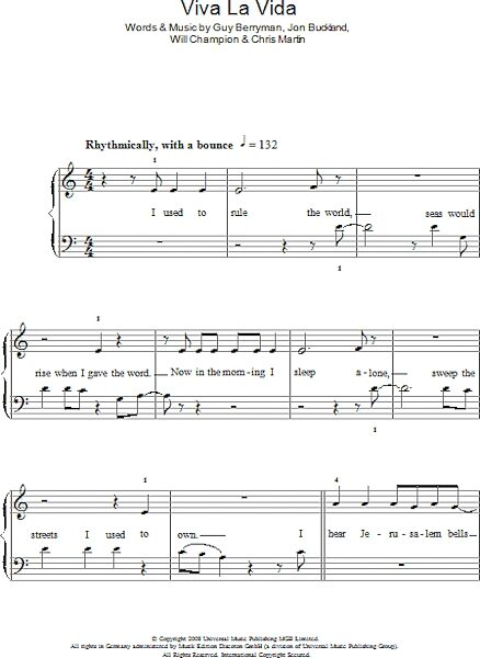 open zoom image for Viva La Vida - Easy Piano, New, Main