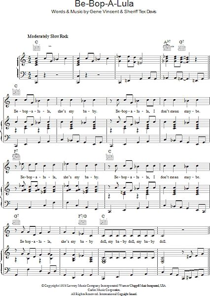 open zoom image for Be-Bop-A-Lula - Piano/Vocal/Guitar, New, Main