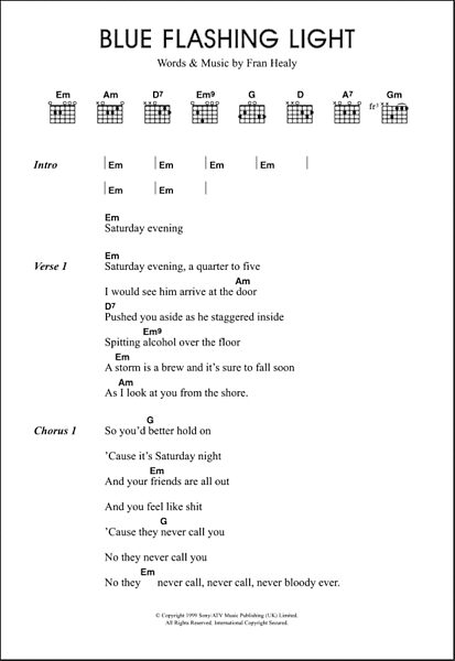 open zoom image for Blue Flashing Light - Guitar Chords/Lyrics, New, Main