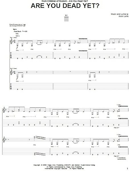 open zoom image for Are You Dead Yet? - Guitar TAB, New, Main