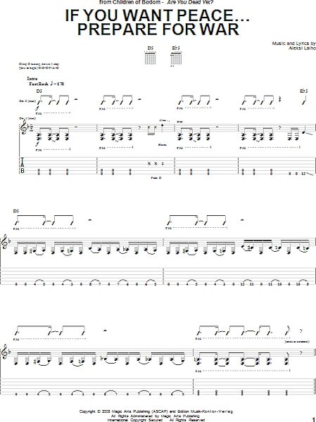 open zoom image for If You Want Peace... Prepare For War - Guitar TAB, New, Main